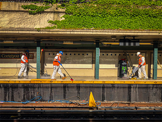 Cleaning up a subway station